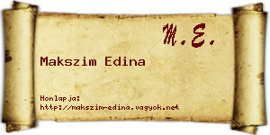 Makszim Edina névjegykártya